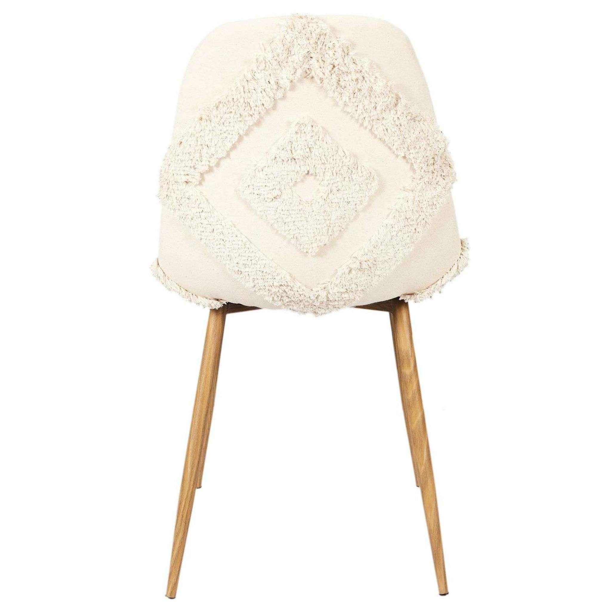 Voir la diapositive 2 : The Home Deco Factory Chaise faro tissu et pieds métal imitation bois - beige