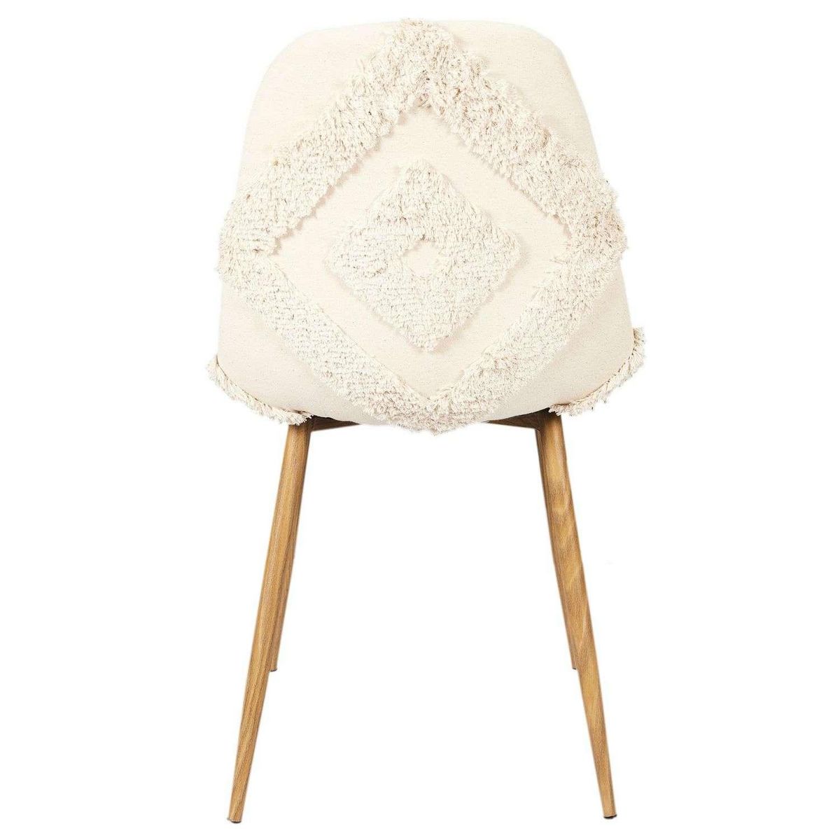 The Home Deco Factory Chaise Faro tissu et pieds métal imitation bois - Beige