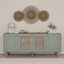 Voir la diapositive 2 : Habitat et Jardin Buffet en bois et cannage  Bohemian  - 180 x 40 x 75 cm - Vert