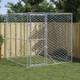 Voir la diapositive 1 : VIDAXL Chenil d'exterieur pour chiens argente 2x2x2 m acier galvanise