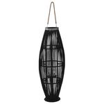 VIDAXL Bougeoir suspendu Bambou Noir 95 cm
