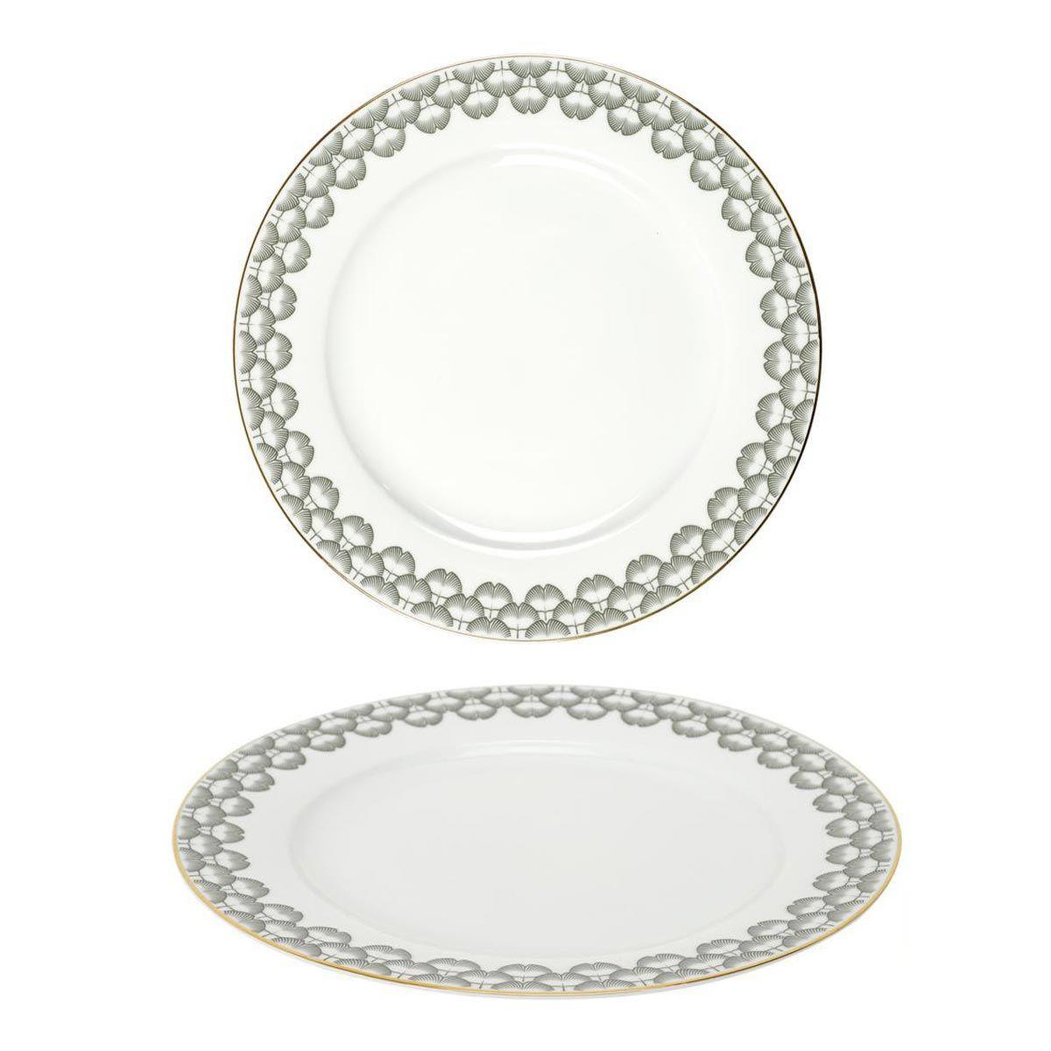 Voir la diapositive 2 : The Home Deco Factory Service de table 12 pièces  ginkolo  27cm blanc