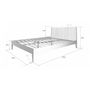Voir la diapositive 3 : HomeStyle4U Lit double en bois massif 140x200cm blanc pin lit futon a lattes cadre de lit