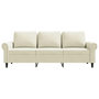Voir la diapositive 4 : VIDAXL Canape a 3 places Creme 180 cm Velours
