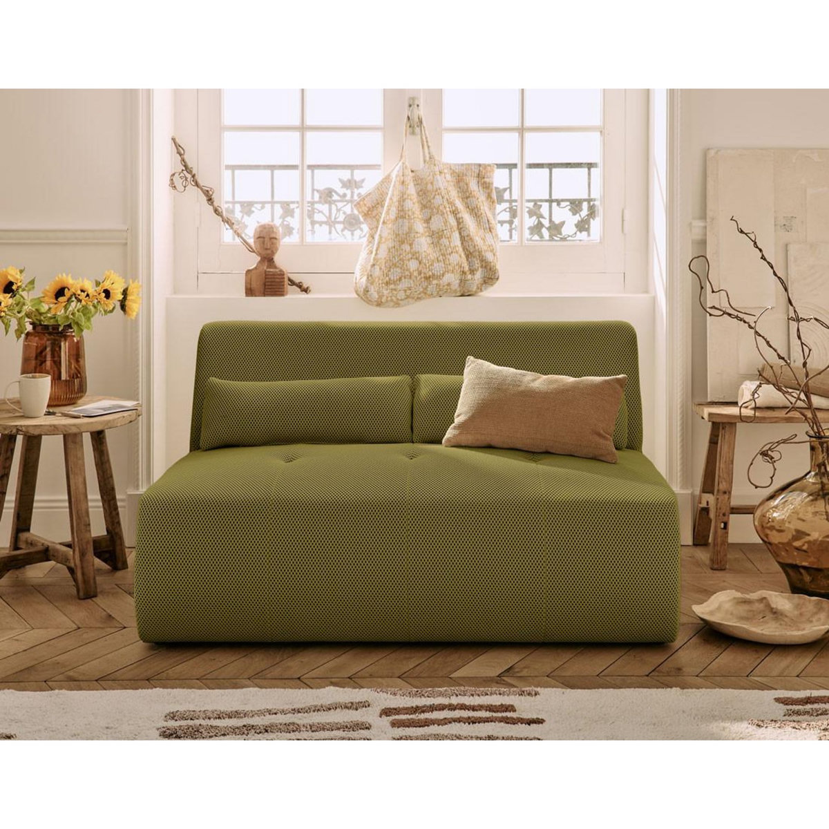 LISA DESIGN Onyx - canapé droit 2 places - en tissu mailles 3d