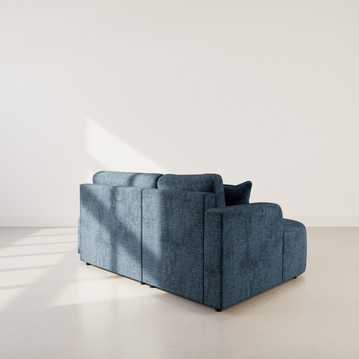 BEST MOBILIER Miro - canapé d'angle gauche 4 places convertible avec coffre en velours texturé