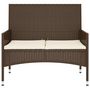 Voir la diapositive 3 : VIDAXL Banc de jardin a 2 places avec coussins Marron Resine tressee