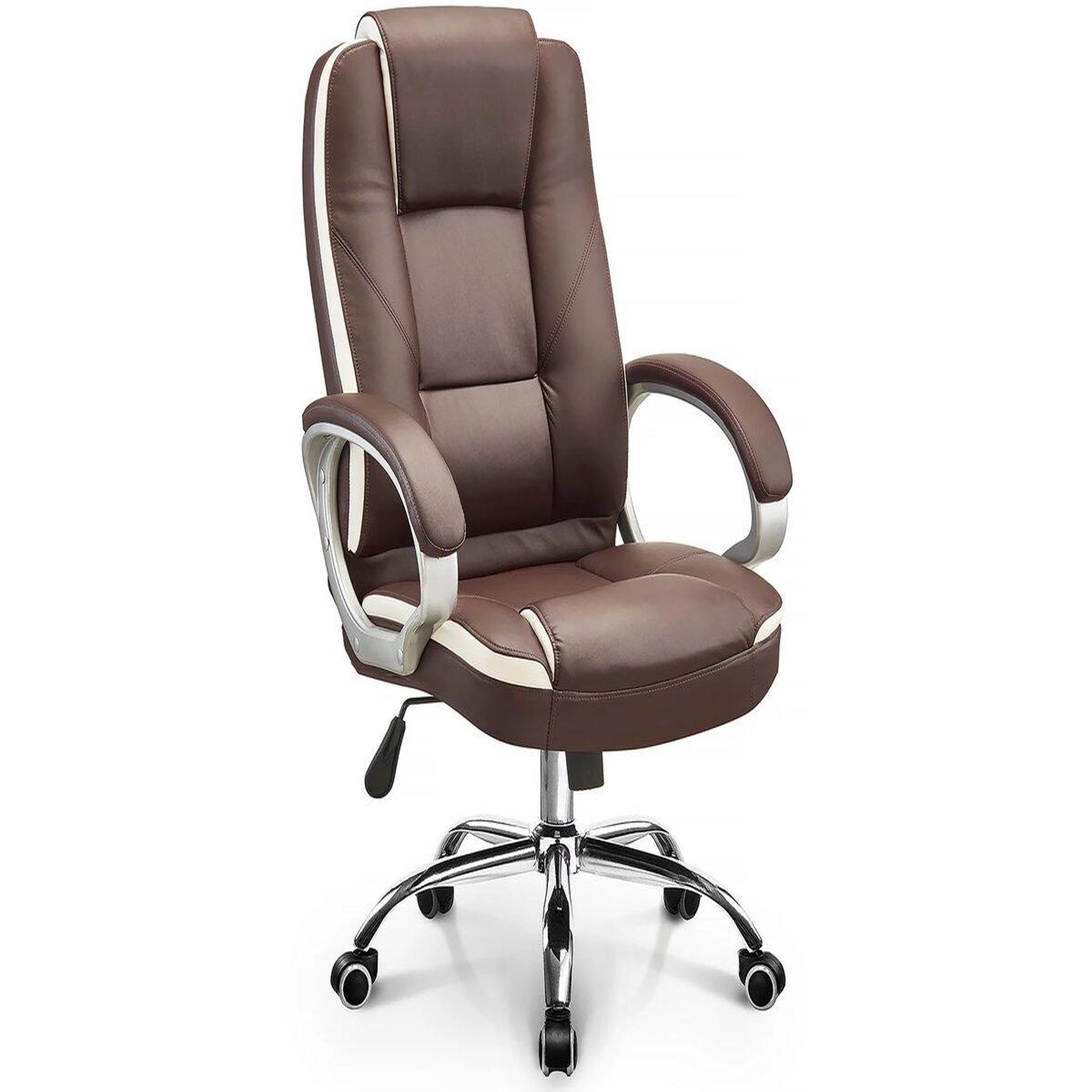 Voir la diapositive 1 : Habitat et Jardin Fauteuil de bureau en simili avec repose pieds  Maissa  - Marron