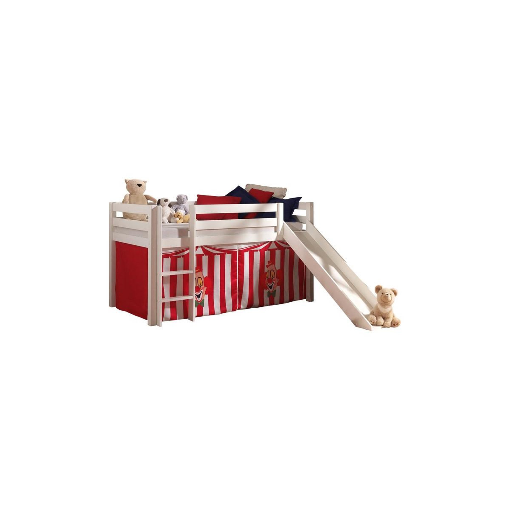 Paris Prix Lit enfant avec toboggan  pino cirque  90x200cm blanc