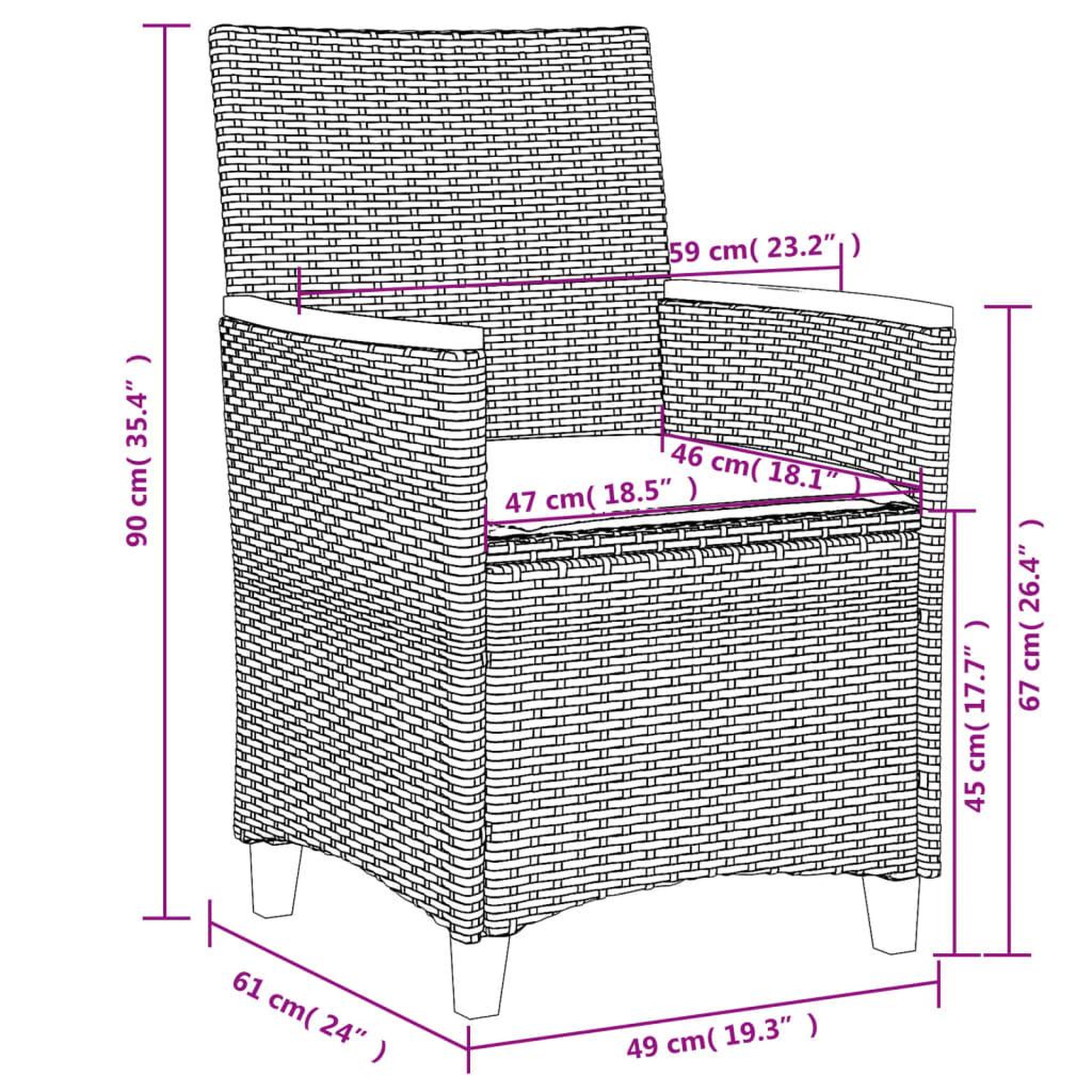 Voir la diapositive 6 : VIDAXL Chaises de jardin coussins lot de 2 gris resine tressee et bois
