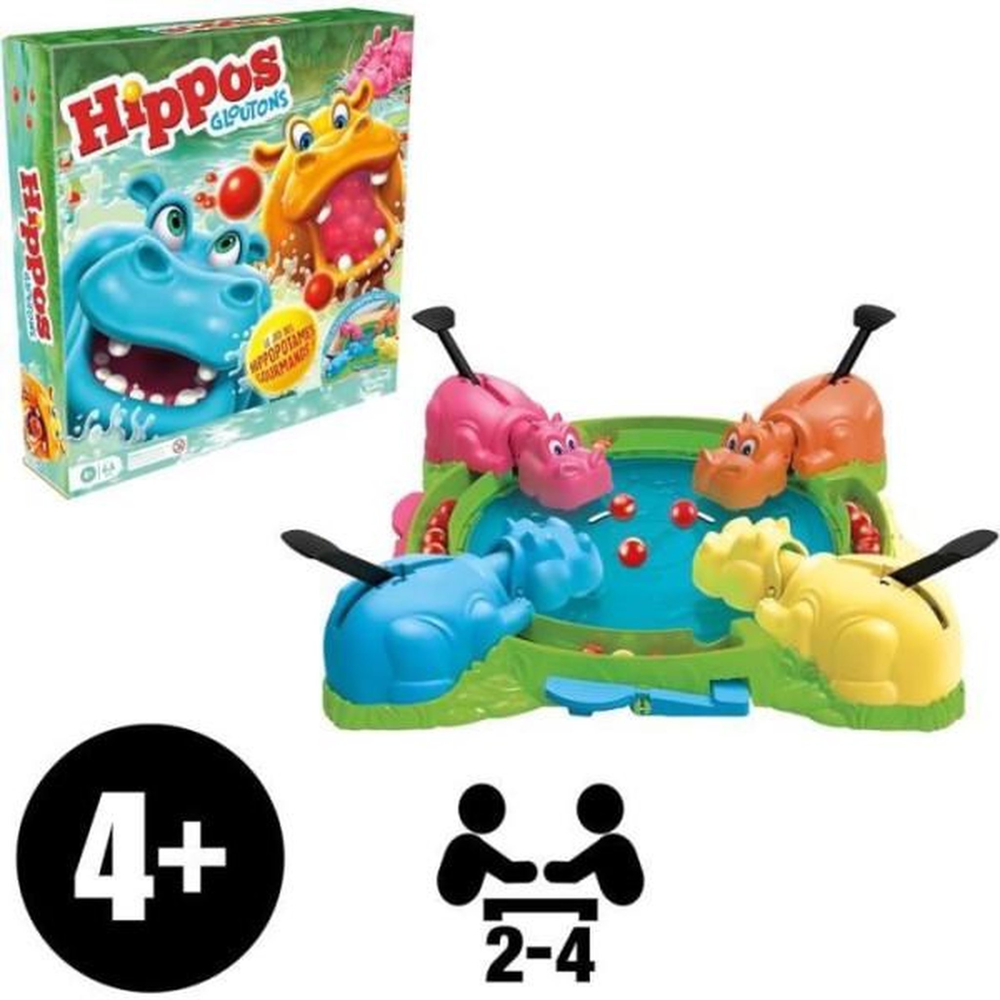 Voir la diapositive 3 : HASBRO Hippos gloutons, jeu de société enfant, jeu de plateau, des 4 ans, pour 2 a 4 joueurs, Hasbro Gaming