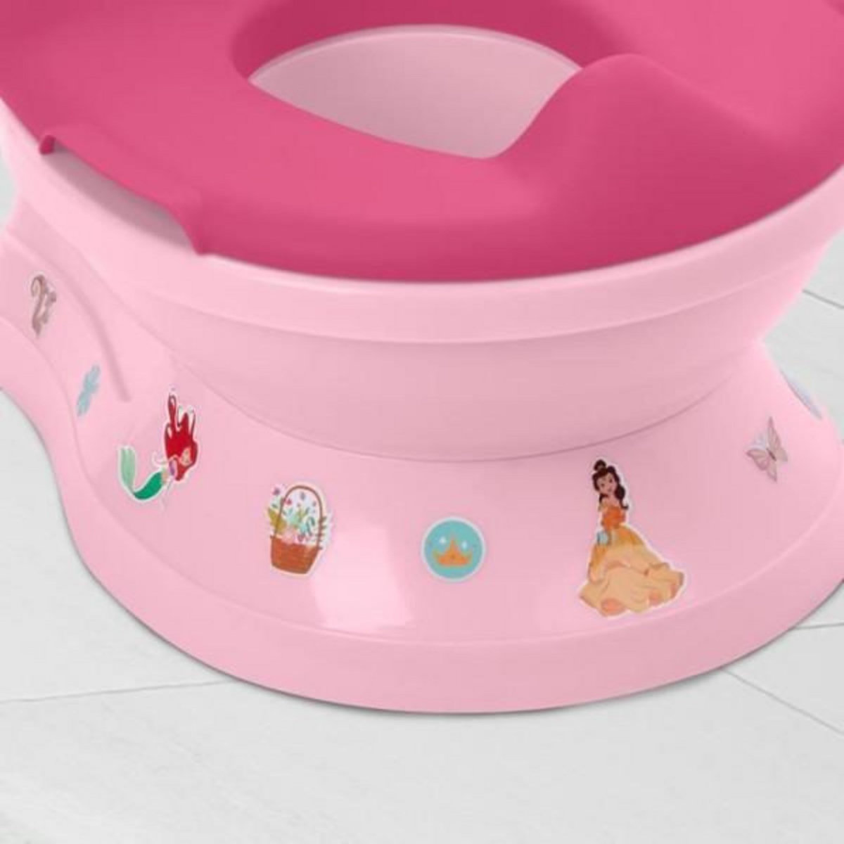 Bright Starts DISNEY BABY - PRINCESSES- Mini toilette avec réducteur de lunette de toilette inclus, 2 en 1, MySize, Pot amovible facile a net