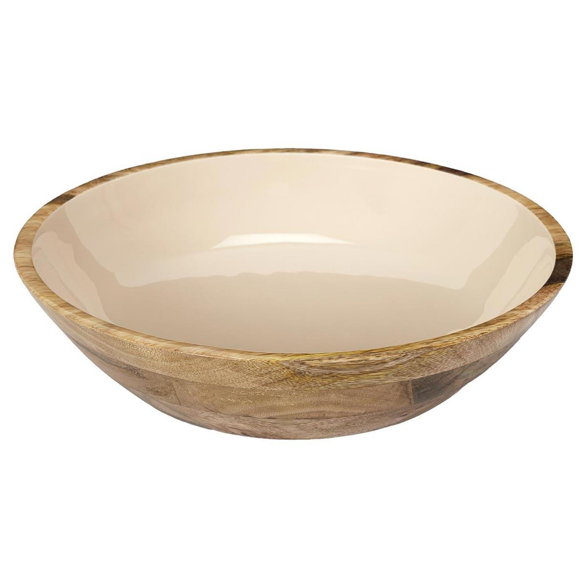 The Home Deco Factory Saladier uni en bois  dune  33cm beige