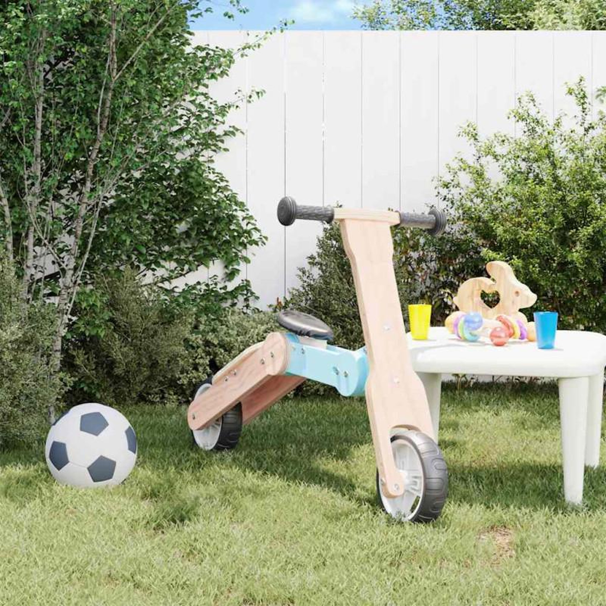 Voir la diapositive 3 : VIDAXL Trottinette pour enfants 2 in 1 bleu clair