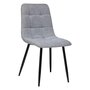 Voir la diapositive 2 : TOILINUX Lot de 4 chaises Sirac effet velours - Gris clair