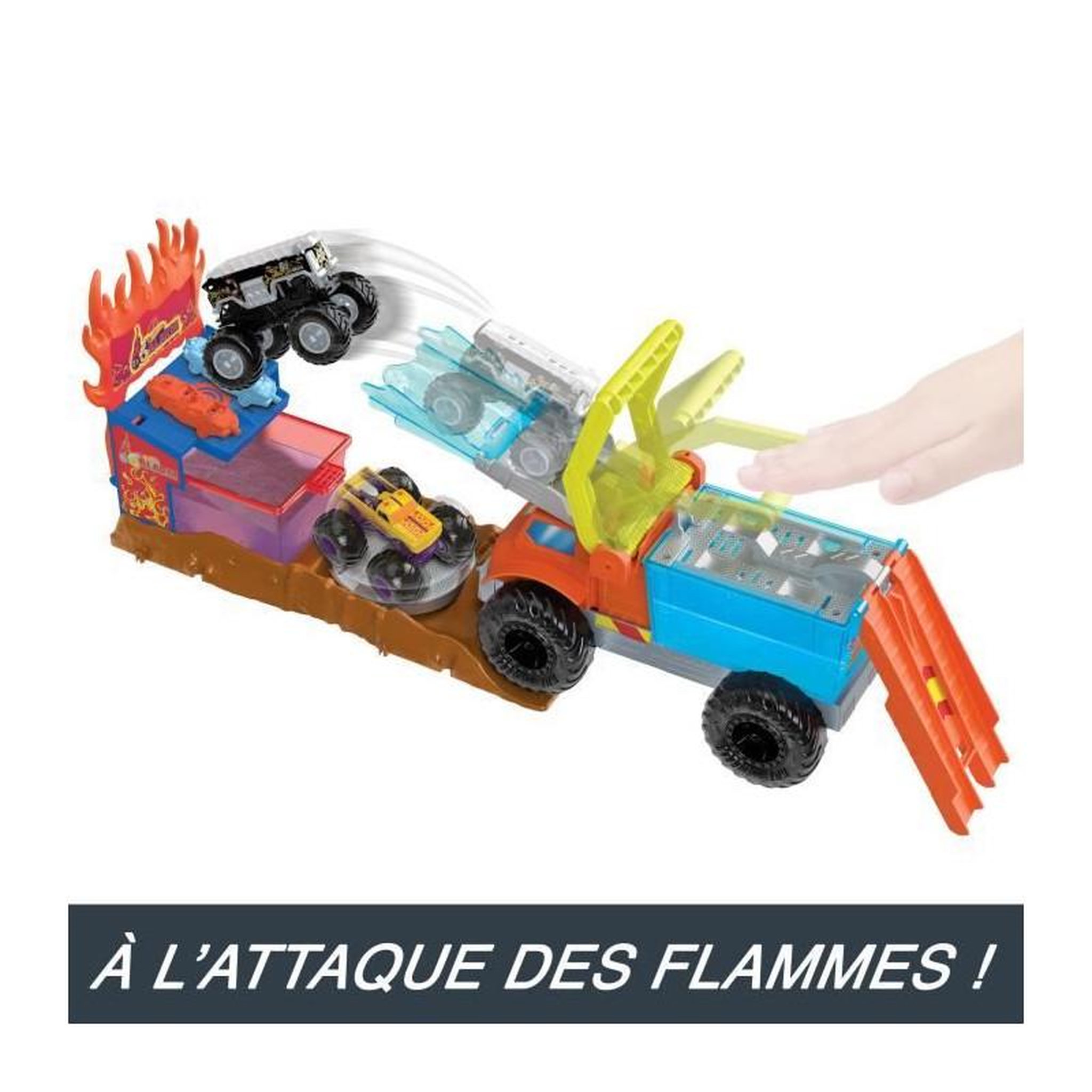 Voir la diapositive 6 : FISHER PRICE HOT WHEELS Coffret Monster Trucks Arena Smashers Color Shifters - Véhicule De Secours 5 alarm, Des 5 Ans HPN73