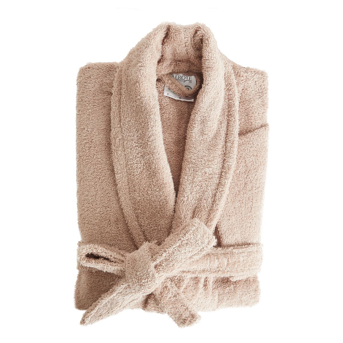 Peignoir col châle uni en coton 