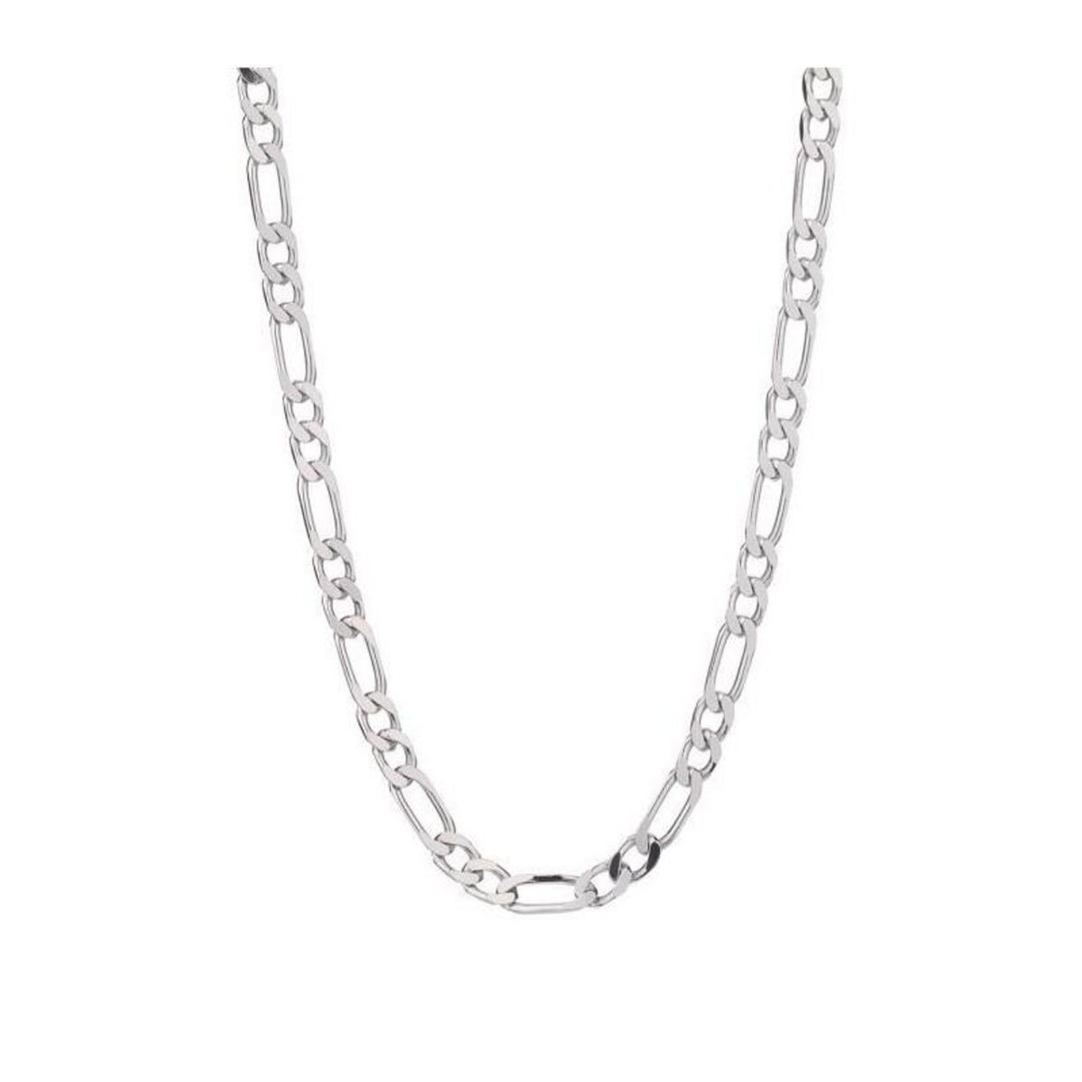 L'ATELIER D'AZUR Collier / Chaîne Homme Argent 925 - Maille Figaro Alternée 1+2 - 60cm