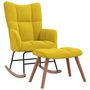 Voir la diapositive 2 : VIDAXL Chaise a bascule avec repose-pied Jaune moutarde Velours
