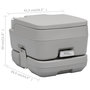 Voir la diapositive 6 : VIDAXL Toilette portable de camping Gris 10+10 L