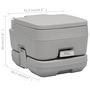 Voir la diapositive 6 : VIDAXL Toilette portable de camping Gris 10+10 L