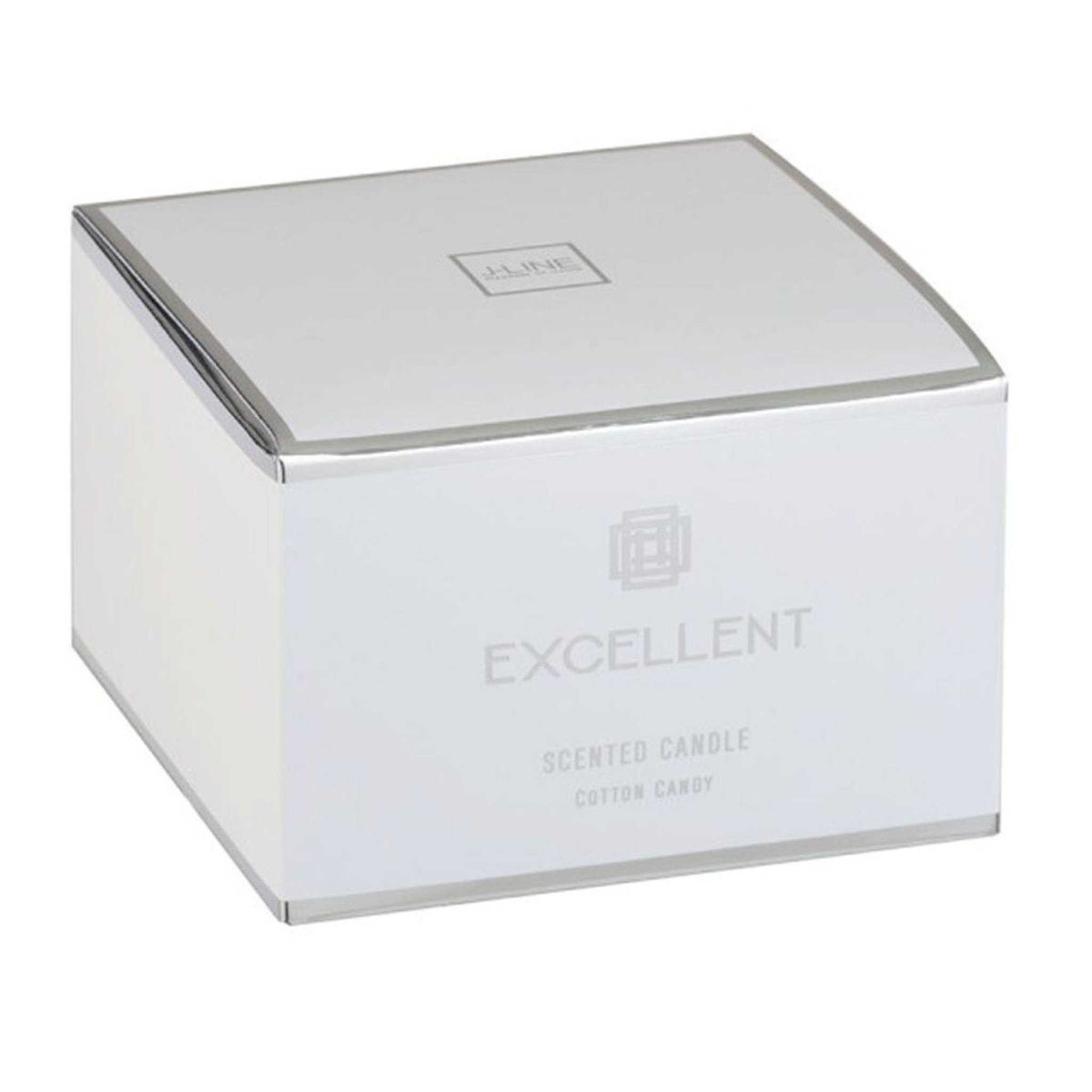 Voir la diapositive 2 : J-LINE Bougie Parfumée en Verre  Excellent  13cm Cotton Candy