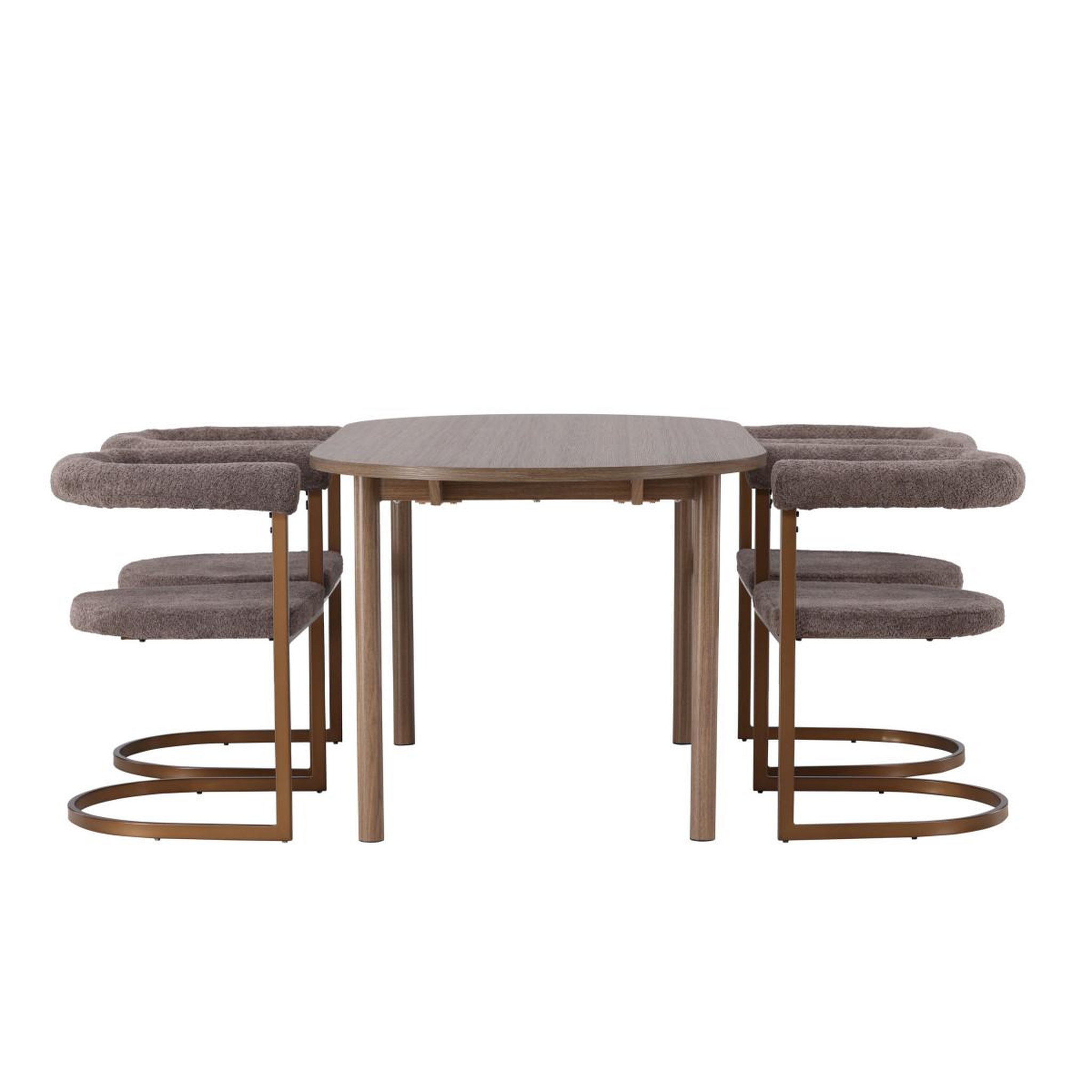 Voir la diapositive 3 : Paris Prix Ensemble table à manger & 4 chaises  andy & morning  180cm naturel & marron
