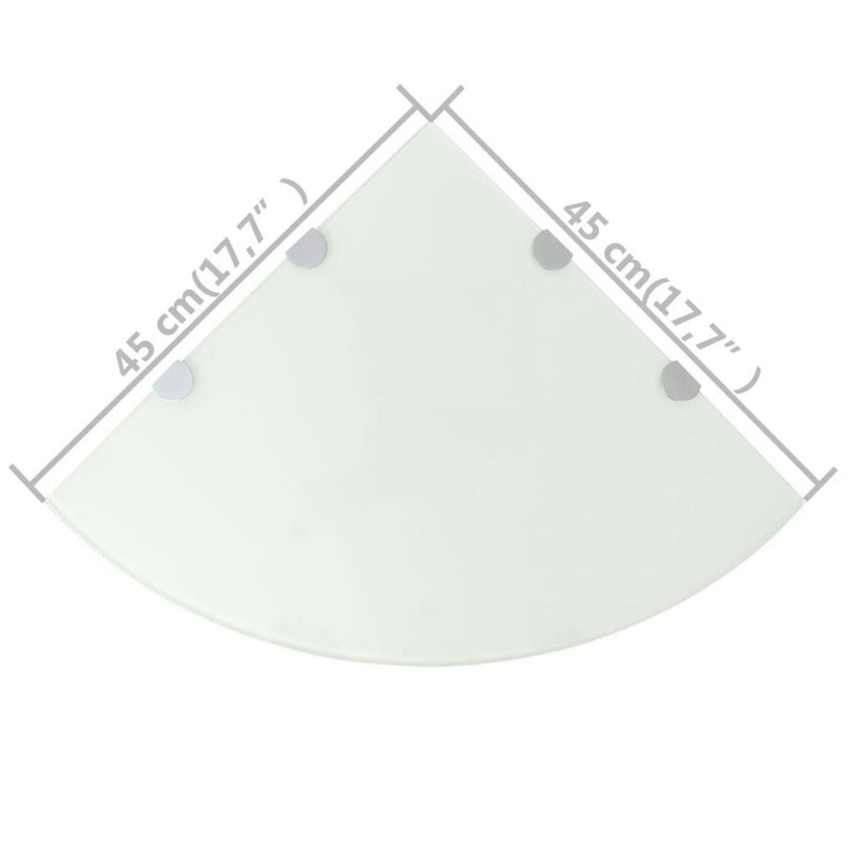 VIDAXL Etageres d'angle 2 pcs et supports chromes Verre Blanc 45x45 cm