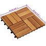 Voir la diapositive 6 : VIDAXL Kit de tuiles de plancher en acacia 30 x 30 cm 30 pcs