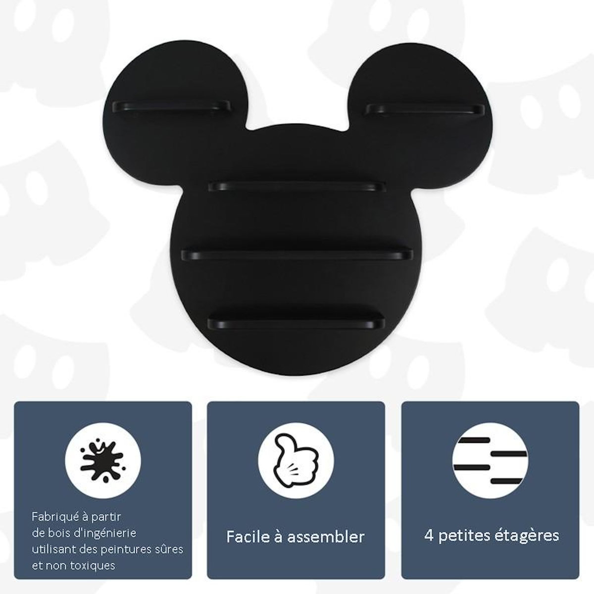 DISNEY Etagère Murale Mickey Noir
