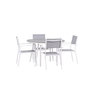 Voir la diapositive 2 : Paris Prix Ensemble Table de Jardin & 4 Chaises  Break & Copacabana  120cm Gris