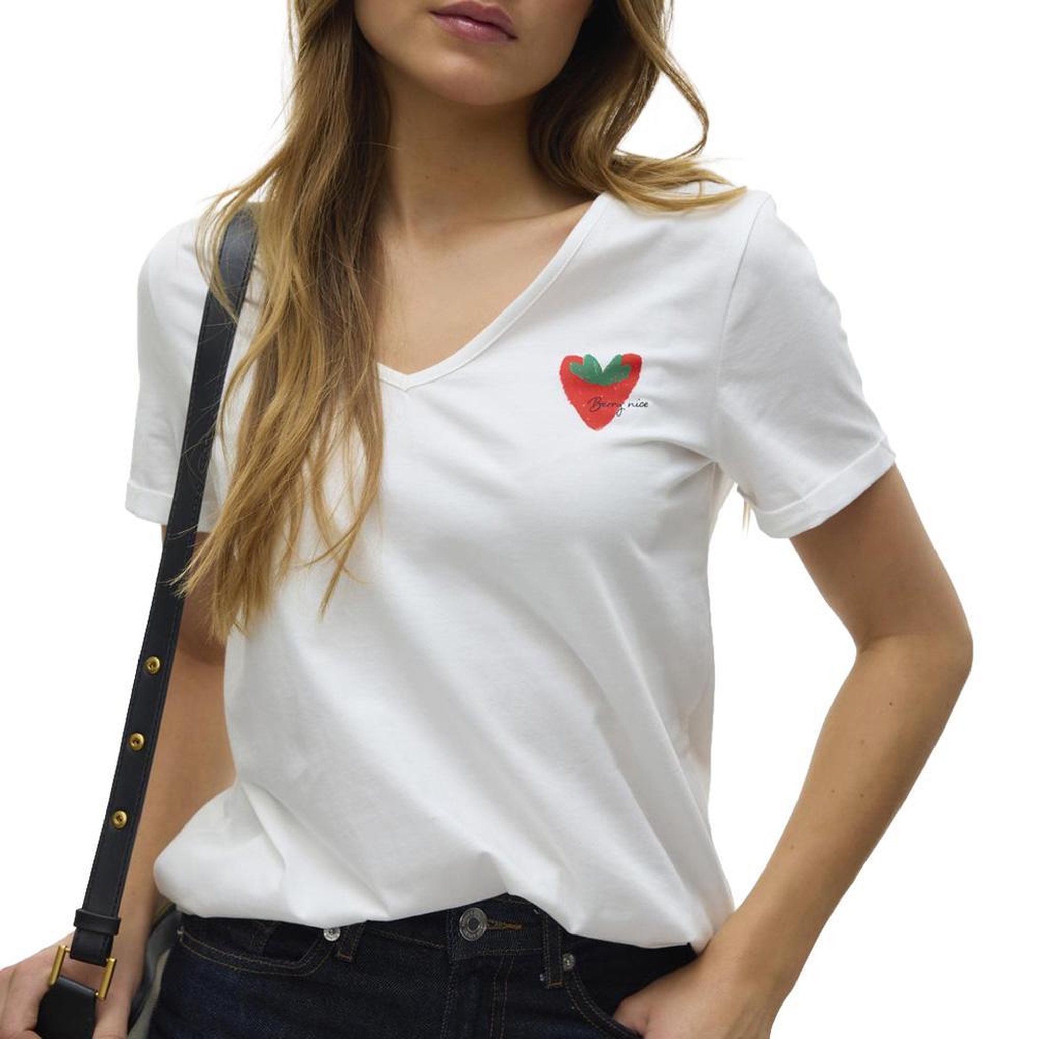 Vero Moda T-shirt Blanc Femme Vero Moda Bitona. Coloris disponibles : Blanc