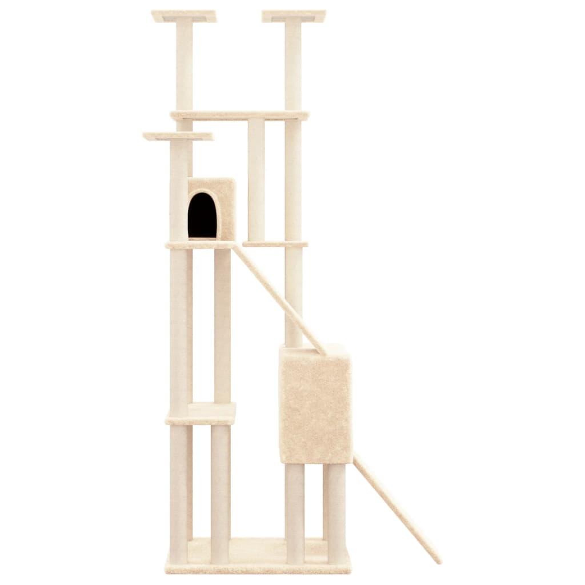 Voir la diapositive 4 : VIDAXL Arbre a chat avec griffoirs en sisal Creme 190 cm