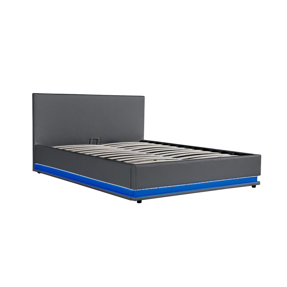 Lit coffre 140x190cm avec contour lit LED + sommier à lattes inclus GALAXY