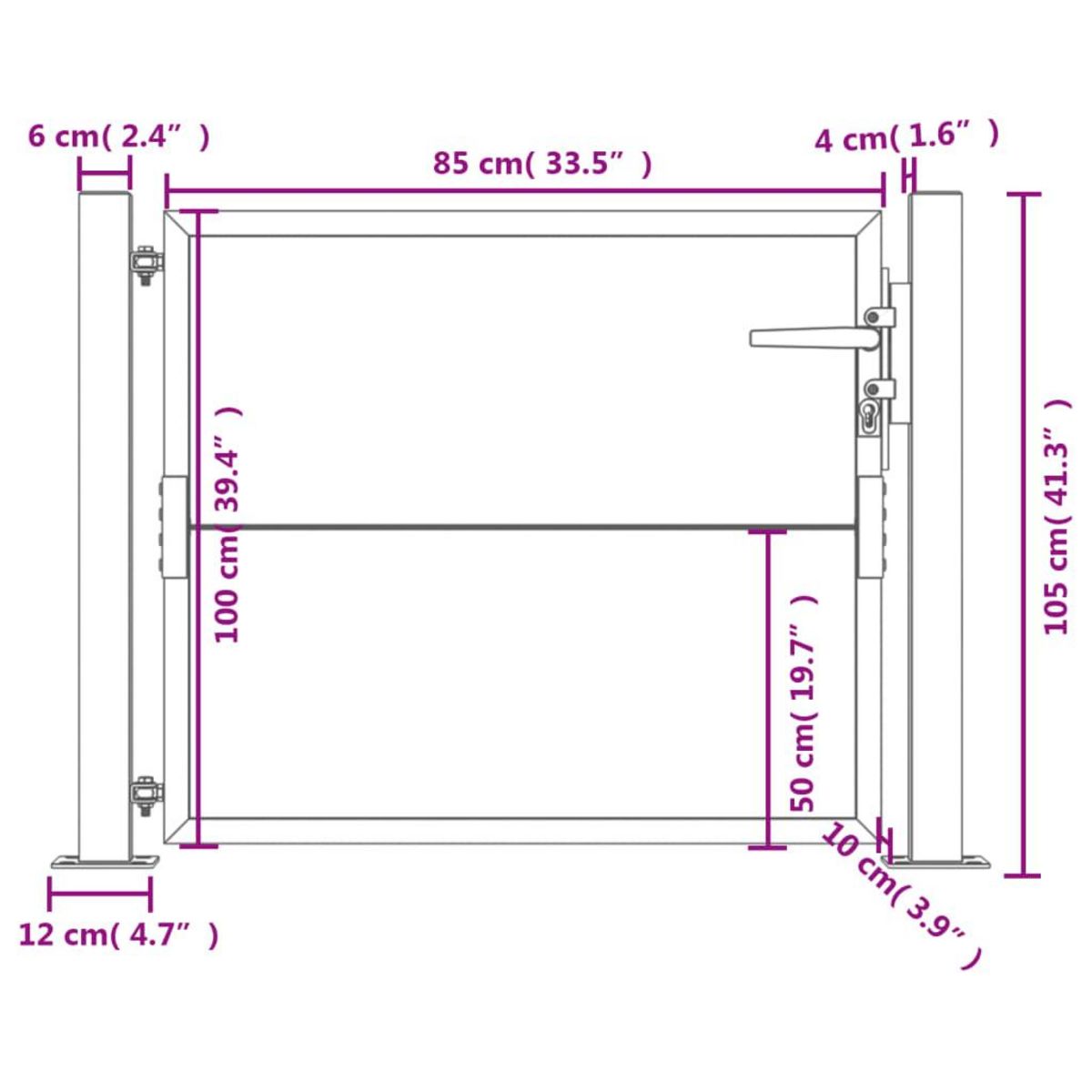VIDAXL Portail de jardin 105x105 cm acier corten
