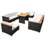 Voir la diapositive 2 : VIDAXL Salon de jardin 10 pcs avec coussins Resine tressee Noir