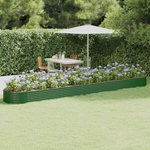 VIDAXL Lit sureleve de jardin Acier enduit de poudre 544x100x36cm Vert