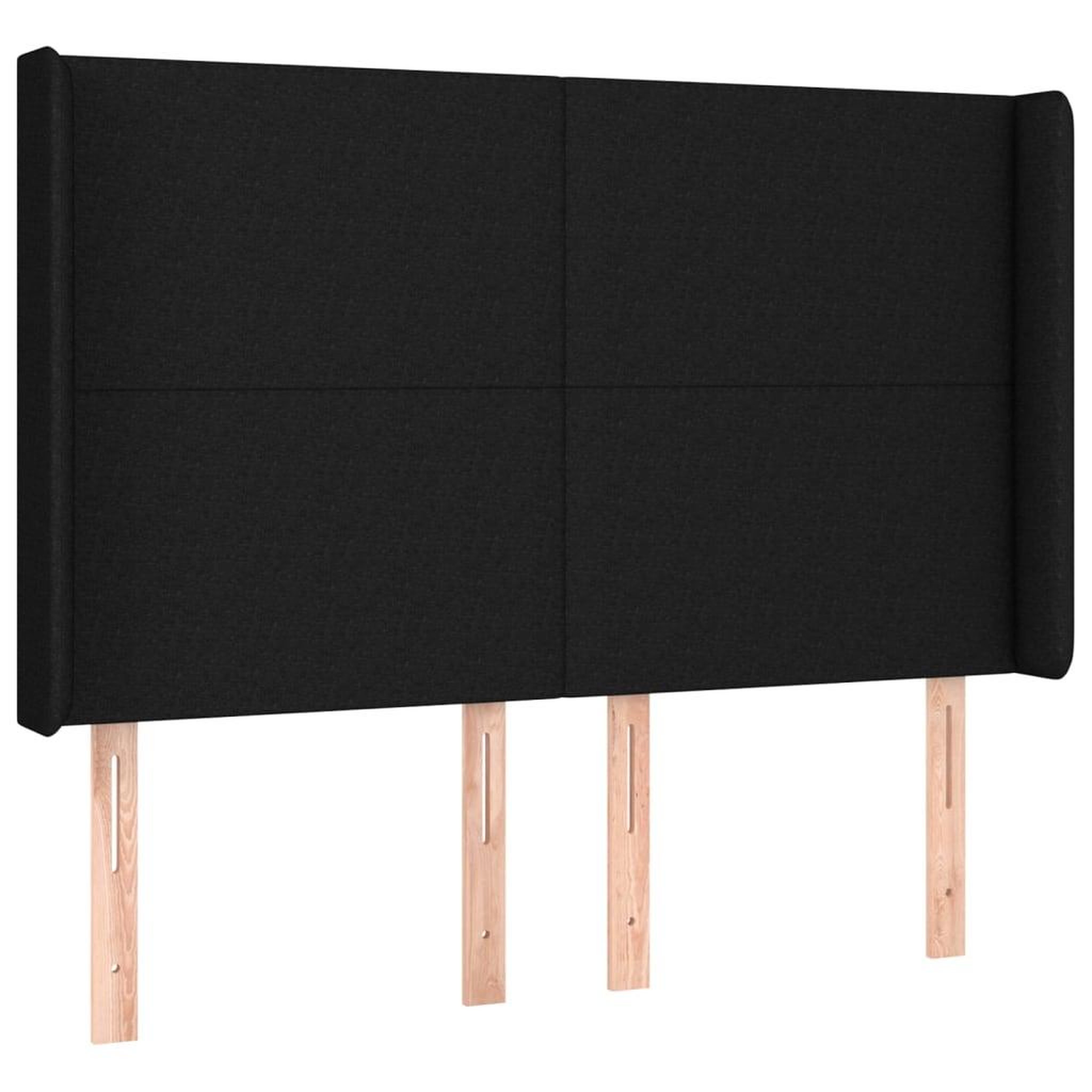 Voir la diapositive 2 : VIDAXL Tete de lit avec oreilles Noir 147x16x118/128 cm Tissu