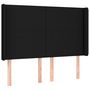 Voir la diapositive 2 : VIDAXL Tete de lit avec oreilles Noir 147x16x118/128 cm Tissu