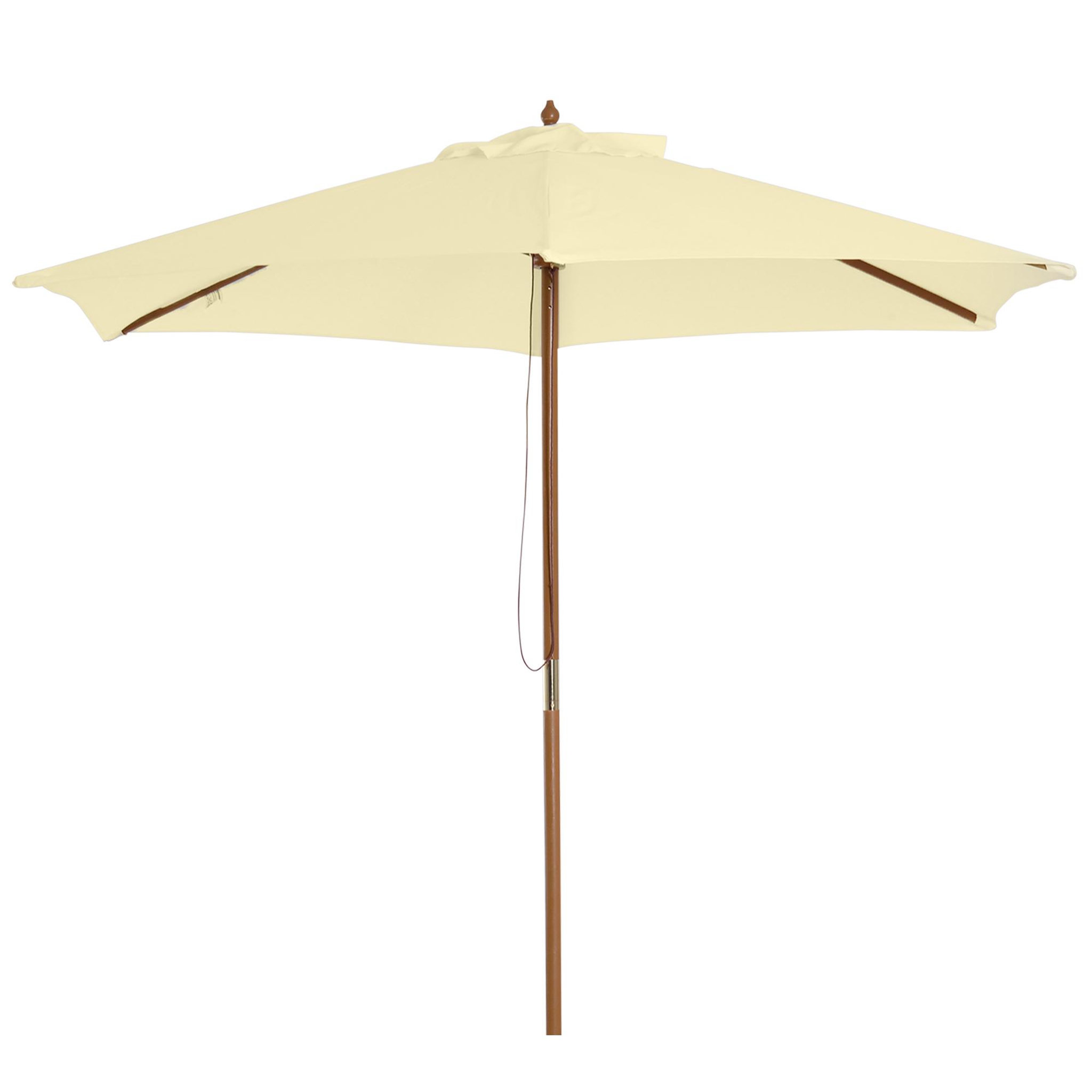 Voir la diapositive 1 : OUTSUNNY Outsunny Parasol droit hexagonal grande taille de jardin Ø 2,5 x 2,3H m bois de bambou crème
