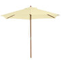 Voir la diapositive 1 : OUTSUNNY Outsunny Parasol droit hexagonal grande taille de jardin Ø 2,5 x 2,3H m bois de bambou crème