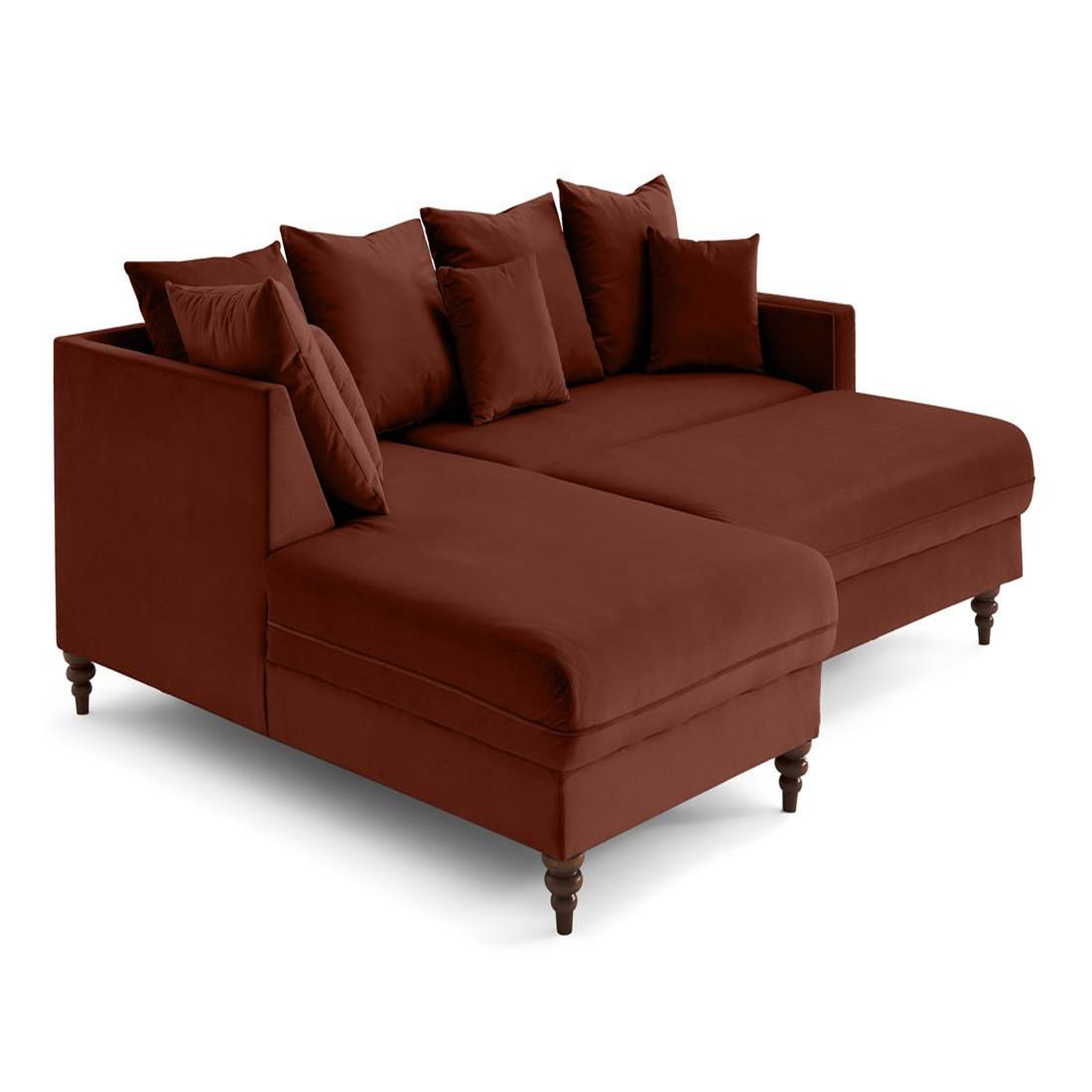 Voir la diapositive 4 : BEST MOBILIER Flamingo - canapé d'angle gauche 4 places convertible en velours