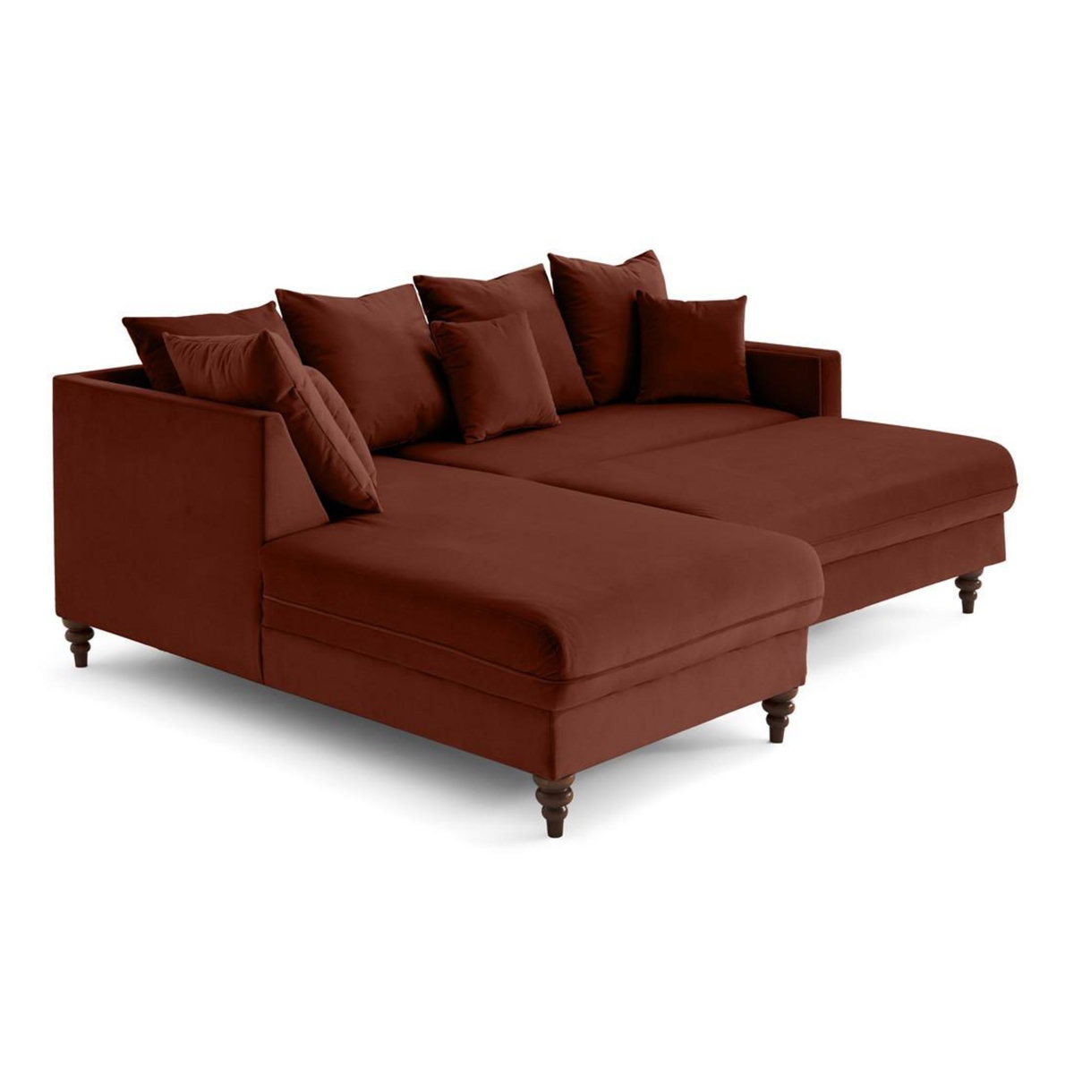 BEST MOBILIER Flamingo - canapé d'angle gauche 4 places convertible en velours