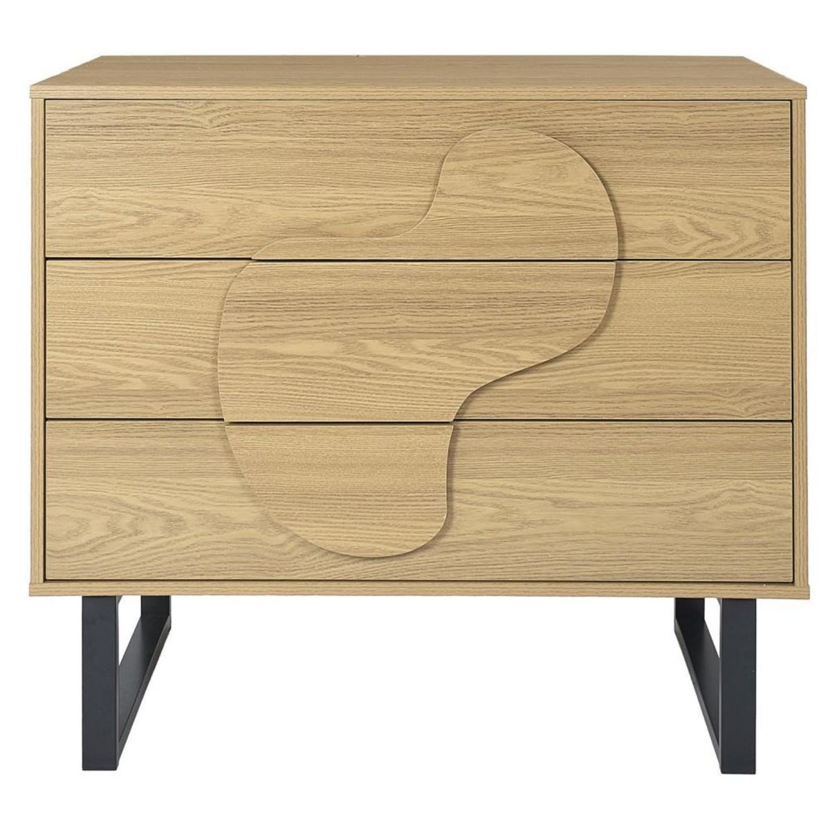 The Home Deco Factory Commode 3 tiroirs avec pieds en métal