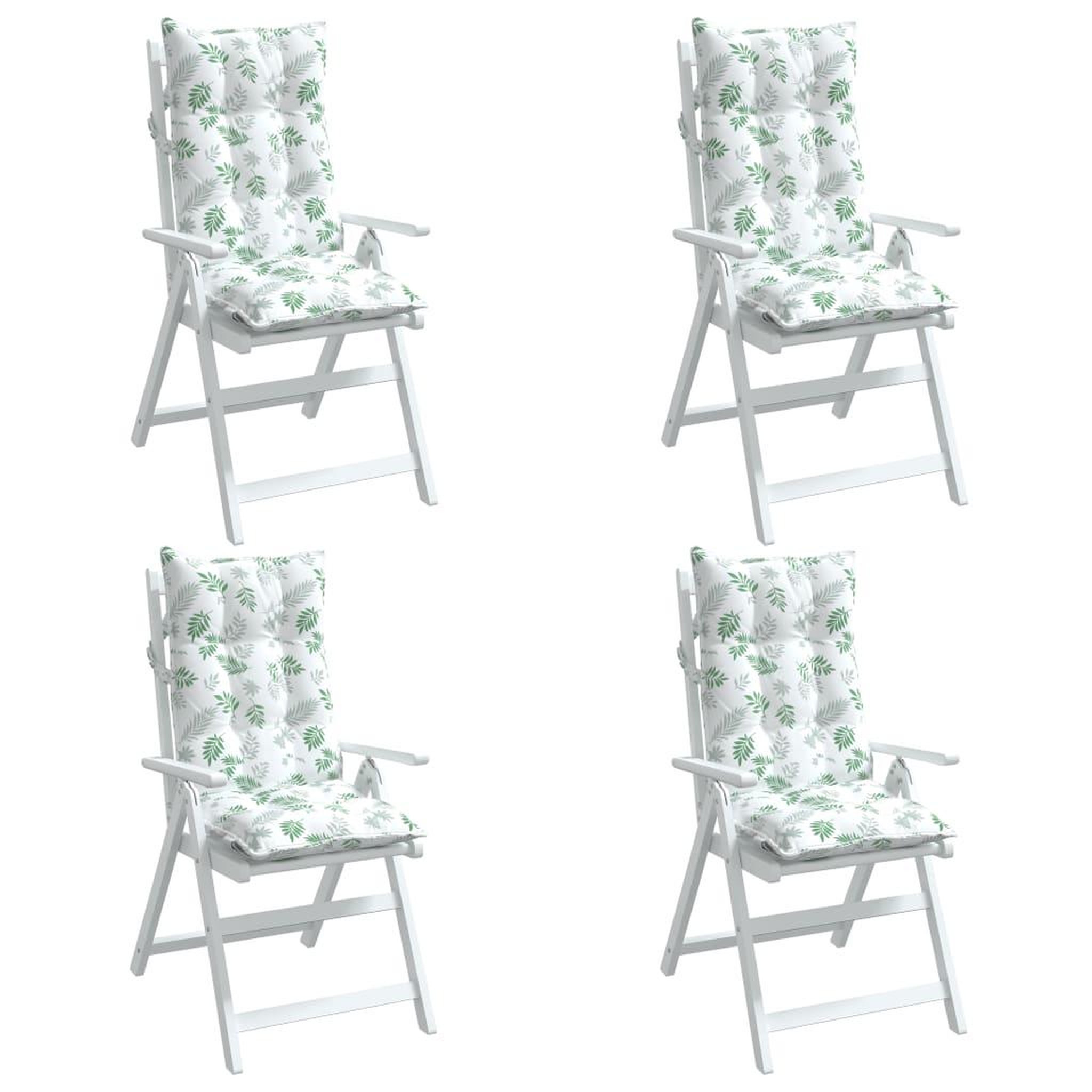 Voir la diapositive 4 : VIDAXL Coussins de chaise a dossier haut lot de 4 modele de feuille