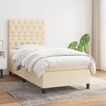 VIDAXL Sommier a lattes de lit avec matelas Creme 80x200 cm Tissu