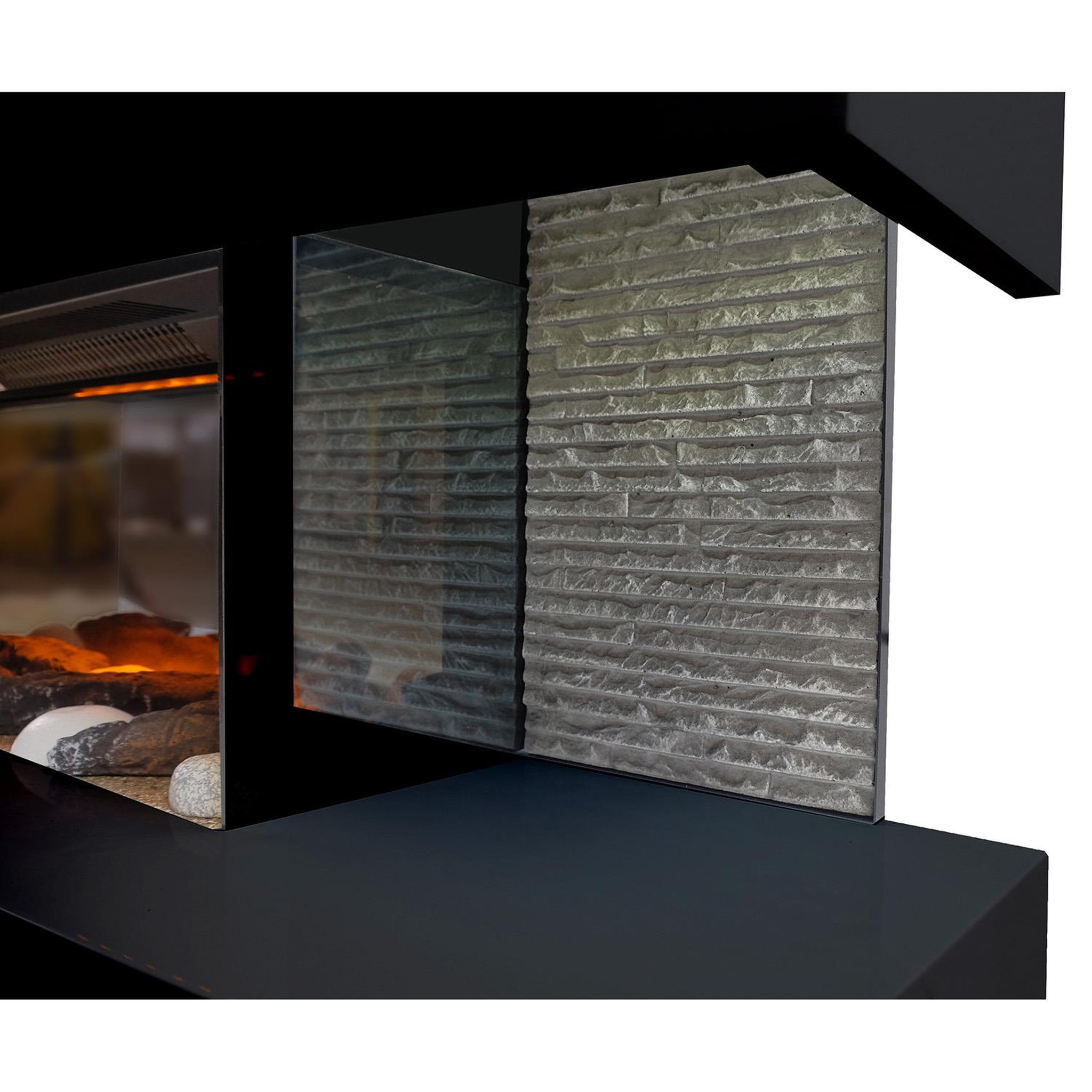 Voir la diapositive 4 : Chemin'arte Cheminée électrique design 2000w noir - LOUNGE NOIRE
