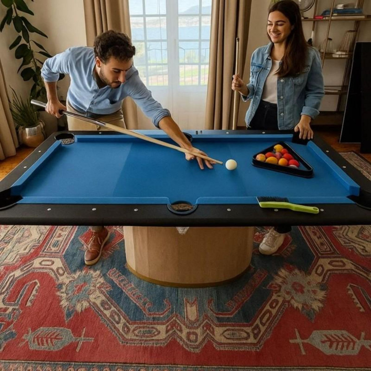 SOKKER Billard Américain- Version Plateau Nomade Compacte 165,6 x 92,5 cm