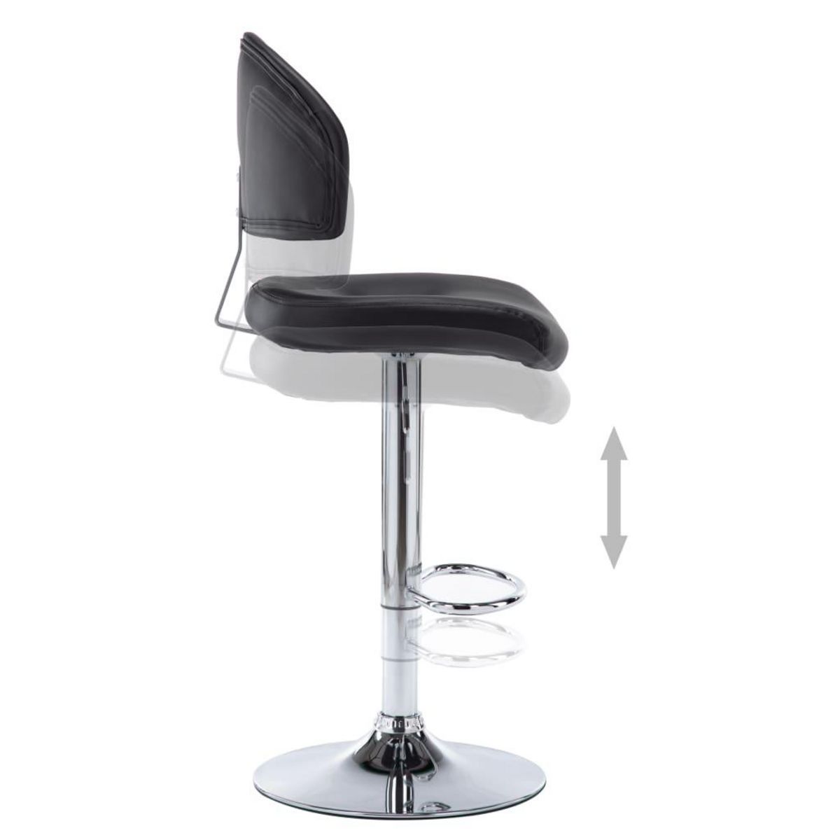 VIDAXL Tabouret de bar Noir Similicuir