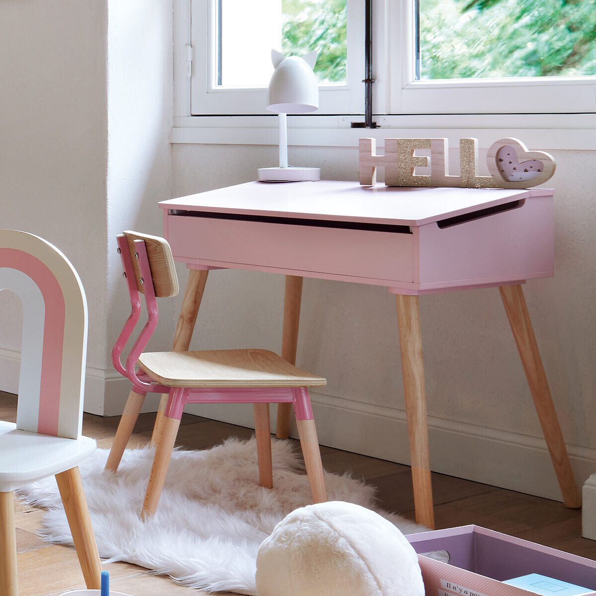 ATMOSPHERA Bureau Pupitre écolier enfant en bois JOY